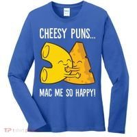 Cheesy Puns Mac Me So Happy Funny Mac And Cheese Gift Women's Long Sleeve Shirt thumb 0