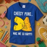 Cheesy Puns Mac Me So Happy Funny Mac And Cheese Gift Kids T-Shirt thumb 3