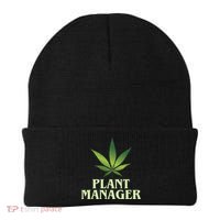 Cannabis Plant Manager Funny Marijuana Gift Beanie thumb 0