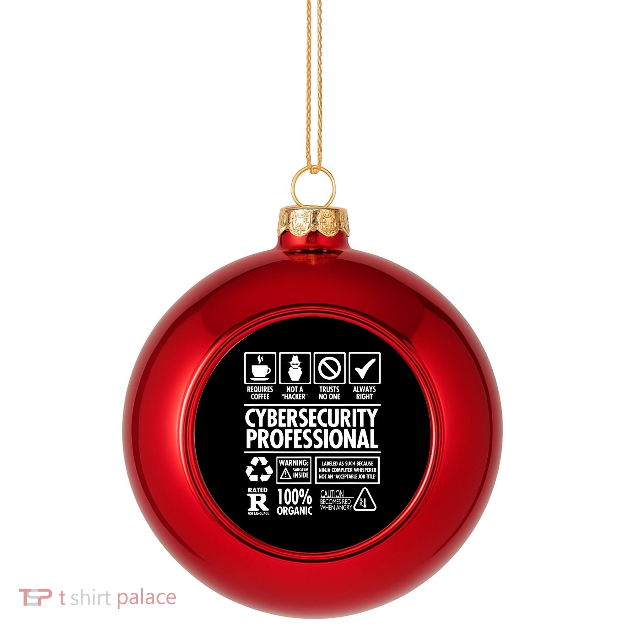 Cybersecurity Professional Not A Hacker Plastic Christmas Ball Ornament