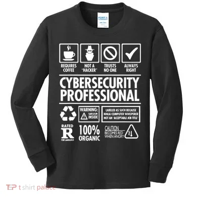 Cybersecurity Professional Not A Hacker Kids Long Sleeve Shirt