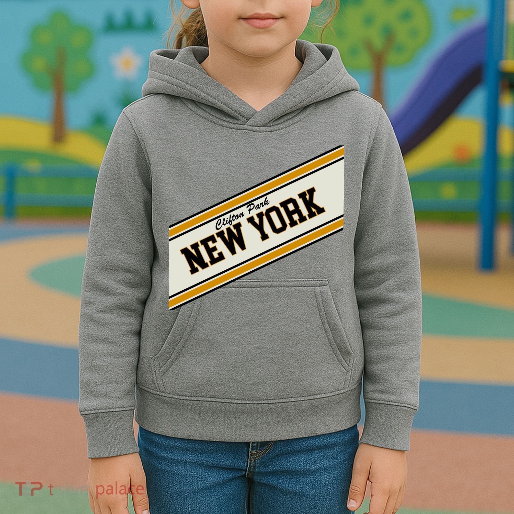 Clifton Park New York Varsity Logo Kids Hoodie