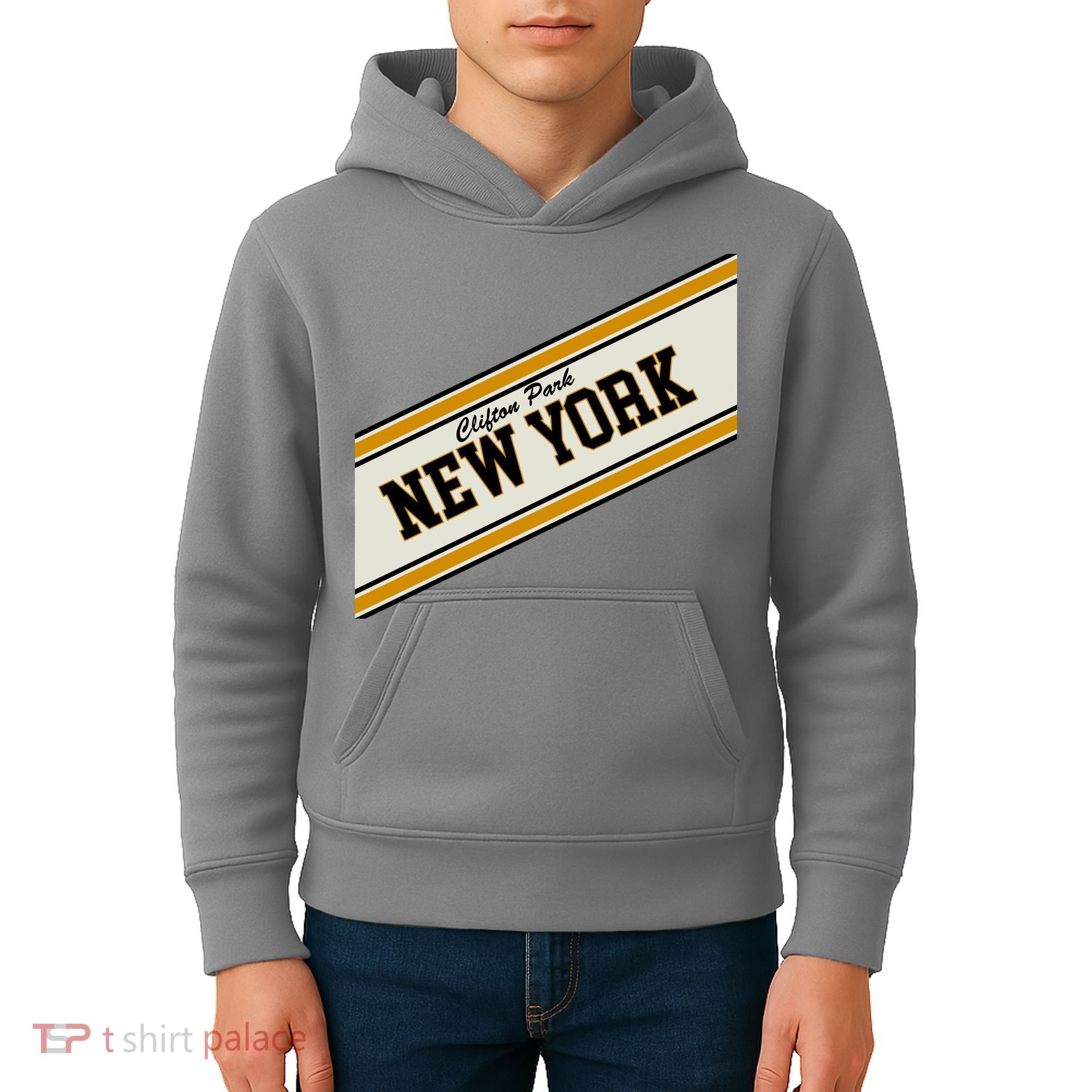 Clifton Park New York Varsity Logo Kids Hoodie