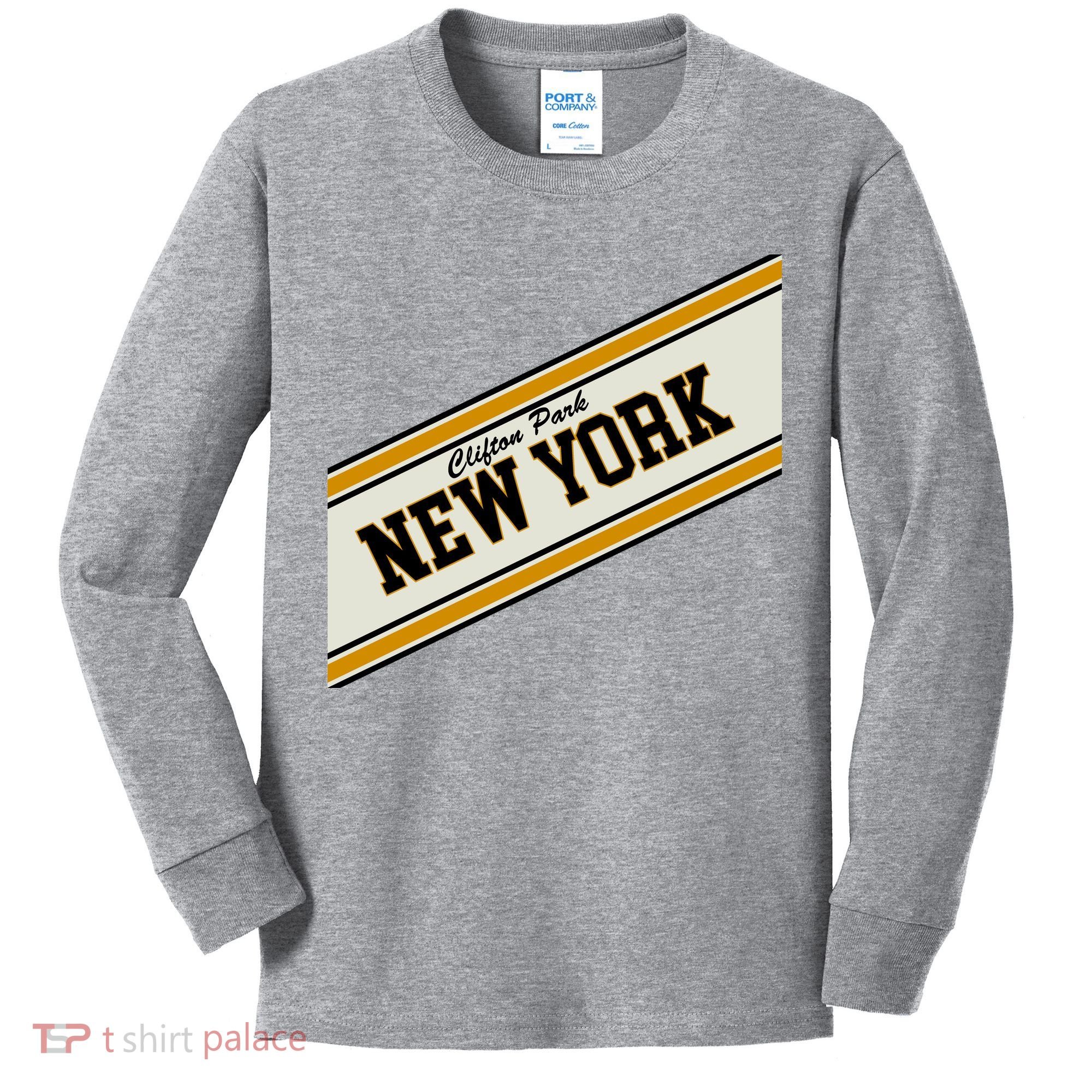 Clifton Park New York Varsity Logo Kids Long Sleeve Shirt