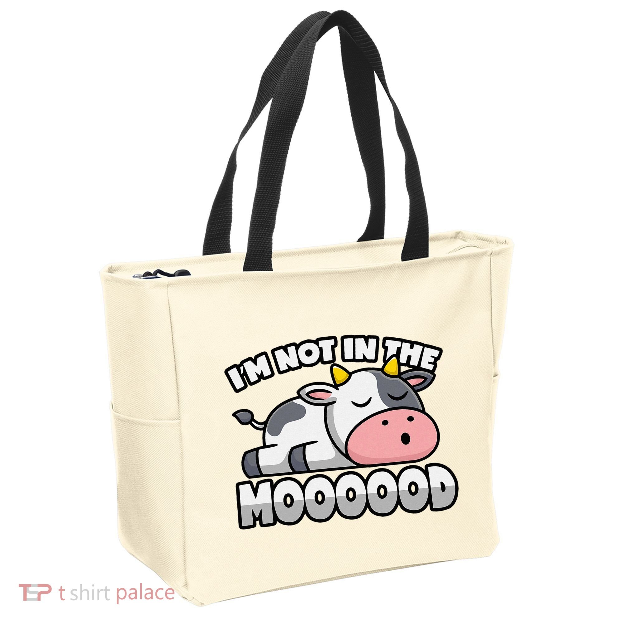 Cow Pun Not In The Mood Calf & Cattle Tote Bag