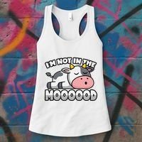 Cow Pun Not In The Mood Calf & Cattle Women's Tank Top thumb 3