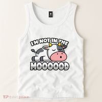 Cow Pun Not In The Mood Calf & Cattle Tank Top thumb 2