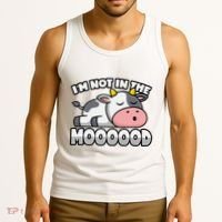 Cow Pun Not In The Mood Calf & Cattle Tank Top thumb 3