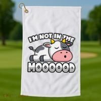 Cow Pun Not In The Mood Calf & Cattle Golf Towel thumb 1