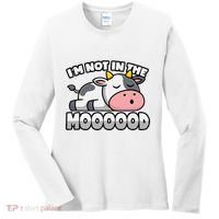 Cow Pun Not In The Mood Calf & Cattle Women's Long Sleeve Shirt thumb 0