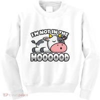 Cow Pun Not In The Mood Calf & Cattle Kids Sweatshirt thumb 0