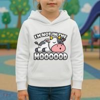 Cow Pun Not In The Mood Calf & Cattle Kids Hoodie thumb 3