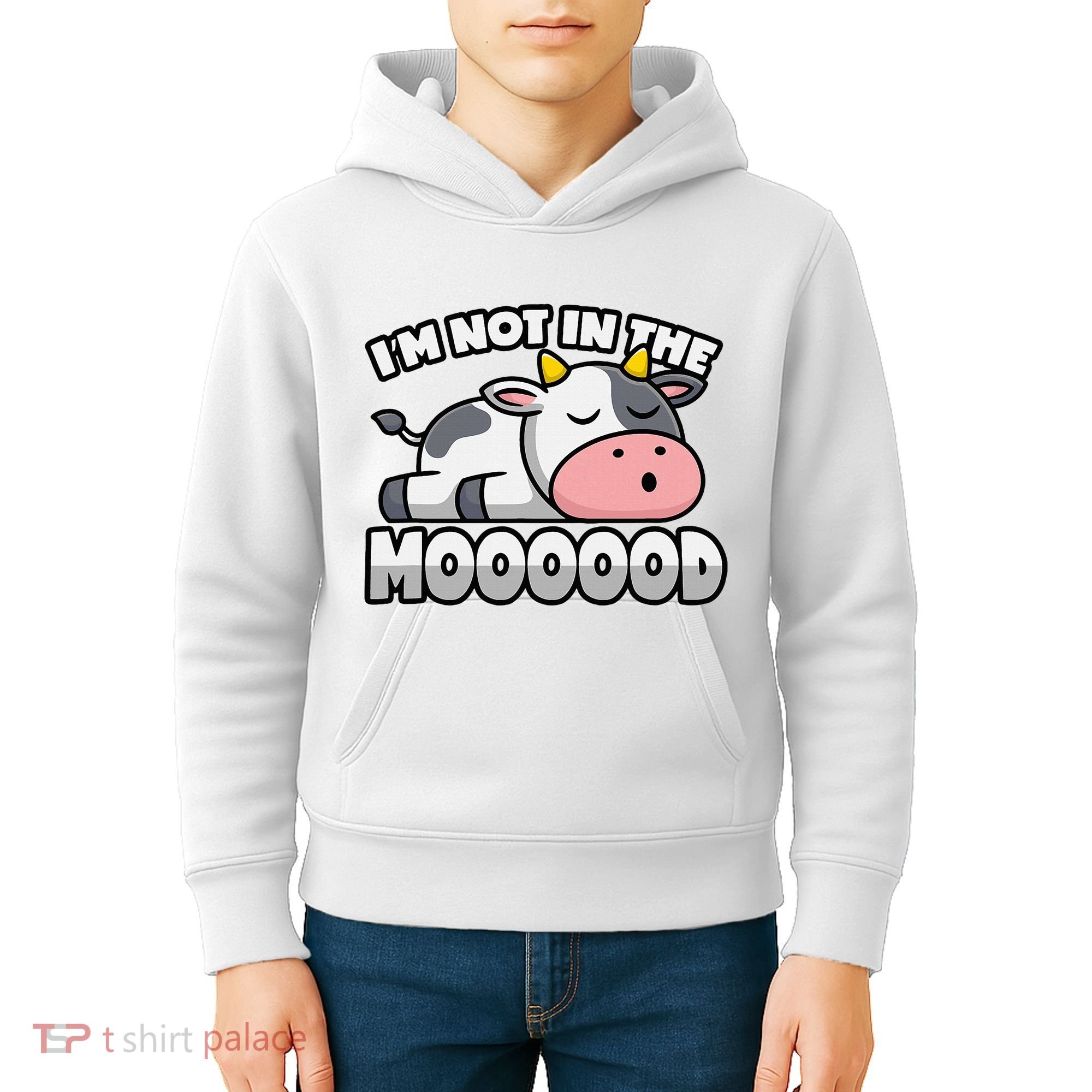 Cow Pun Not In The Mood Calf & Cattle Kids Hoodie