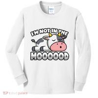 Cow Pun Not In The Mood Calf & Cattle Kids Long Sleeve Shirt thumb 0