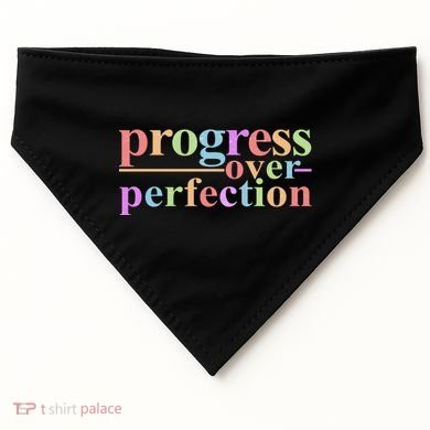 Colorful Progress Over Perfection USA-Made Doggie Bandana