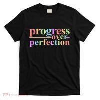 Colorful Progress Over Perfection T-Shirt thumb 0