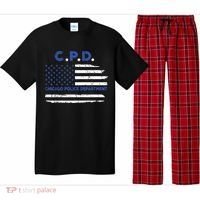 Chicago Police Officer American Flag Thin Blue Line Pajama Set thumb 0