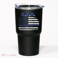 Chicago Police Officer American Flag Thin Blue Line Tumbler thumb 0
