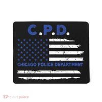 Chicago Police Officer American Flag Thin Blue Line Mousepad thumb 0