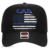 Chicago Police Officer American Flag Thin Blue Line Hat thumb 0