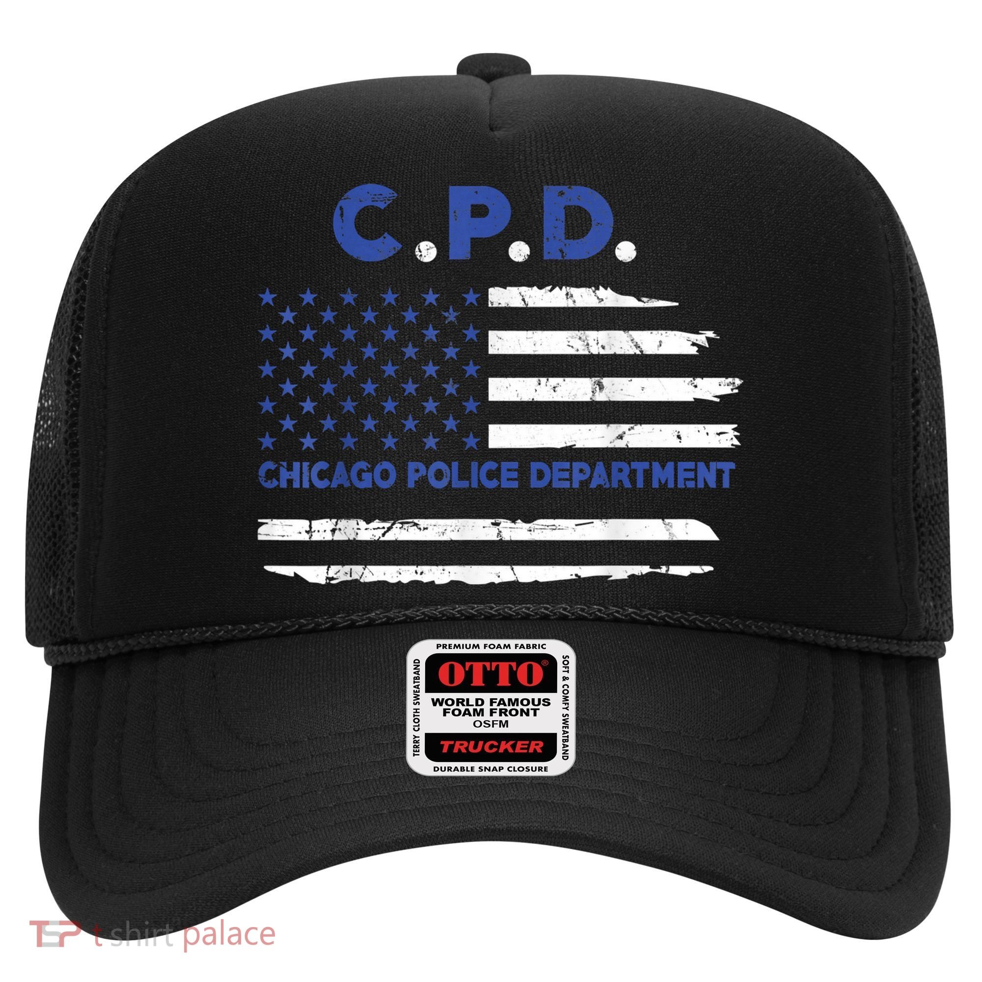 Chicago Police Officer American Flag Thin Blue Line Hat