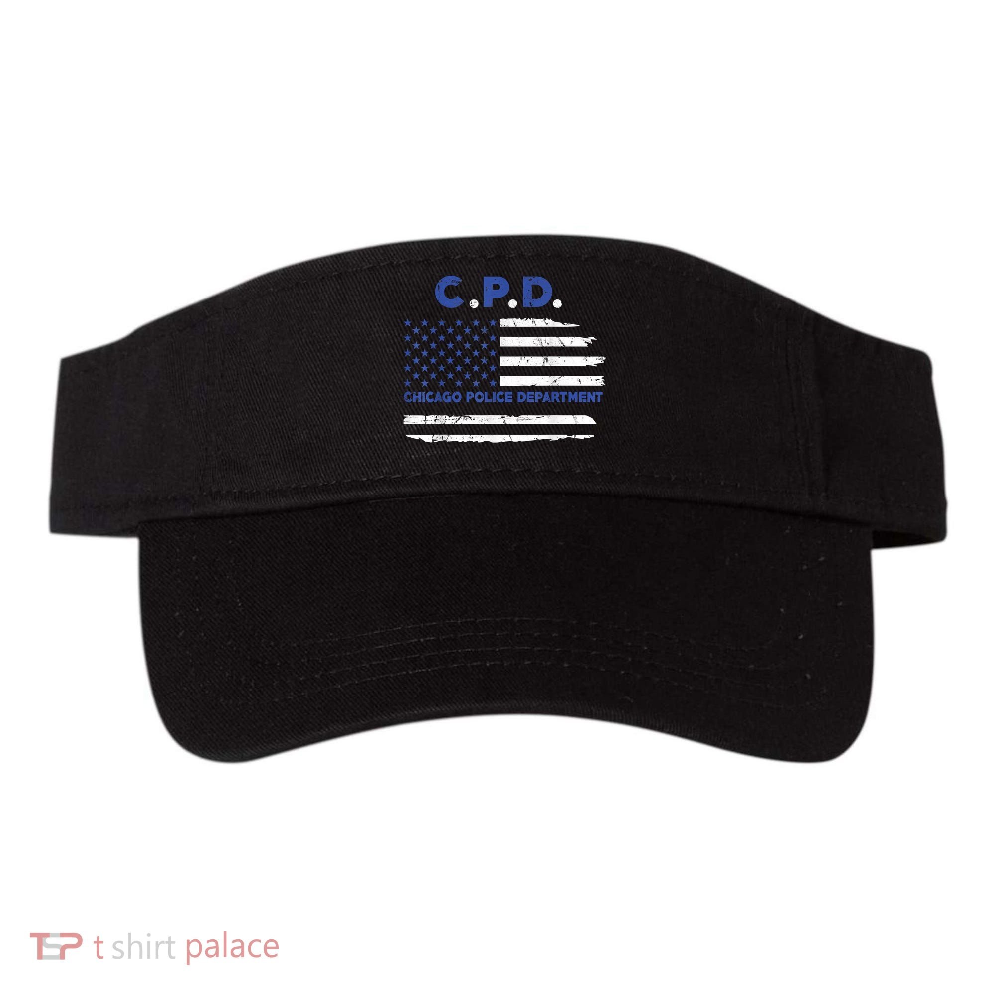 Chicago Police Officer American Flag Thin Blue Line Visor
