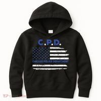 Chicago Police Officer American Flag Thin Blue Line Kids Hoodie thumb 0