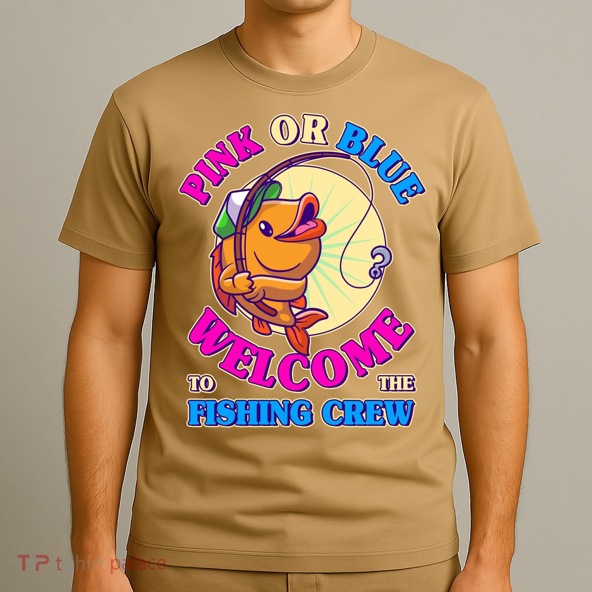 Cute Pink Or Blue Welcome To The Fishing Crew New Baby T-Shirt