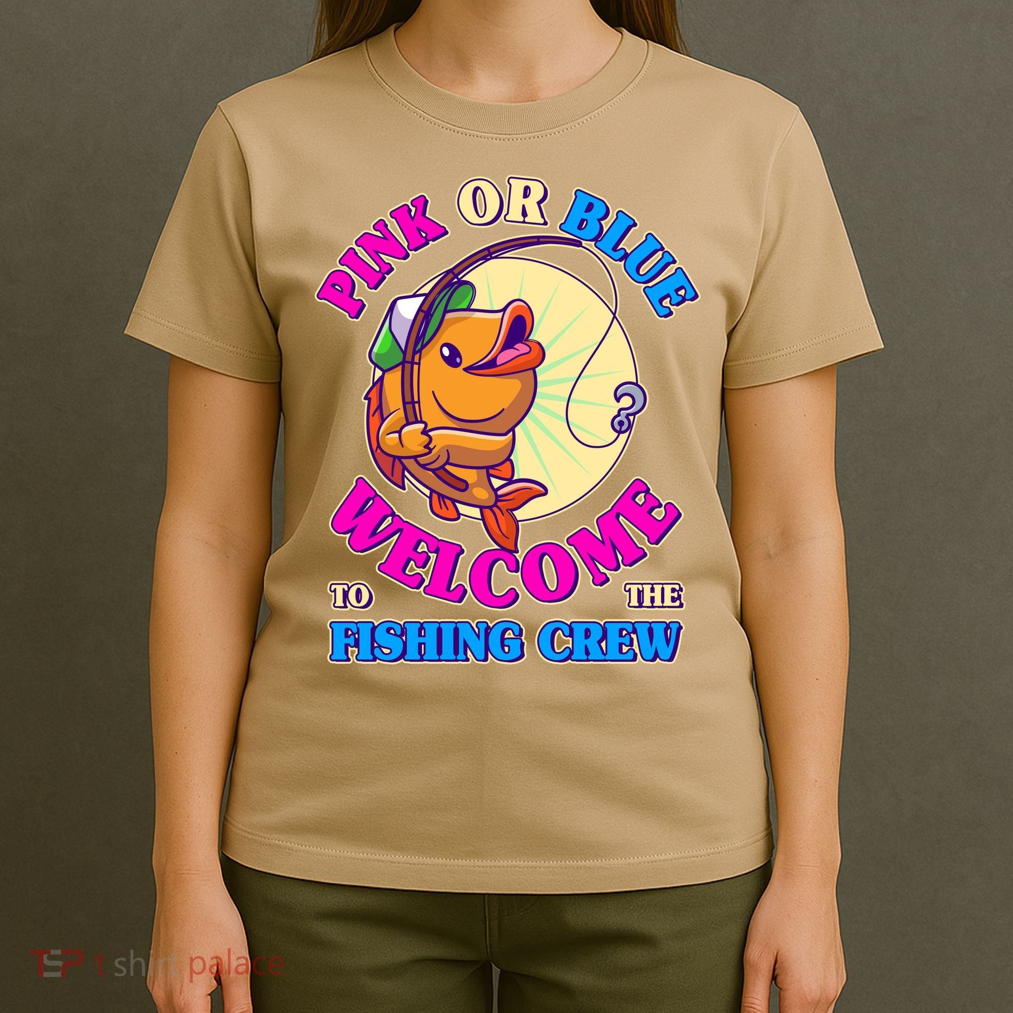 Cute Pink Or Blue Welcome To The Fishing Crew New Baby T-Shirt