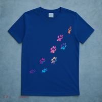 Colorful Paws Of Dog Or Cat For Animal Lovers Cute Gift T-Shirt thumb 5