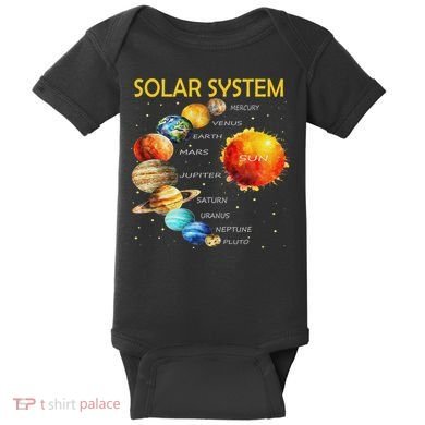 Cute Planets Of The Solar System  Baby Bodysuit