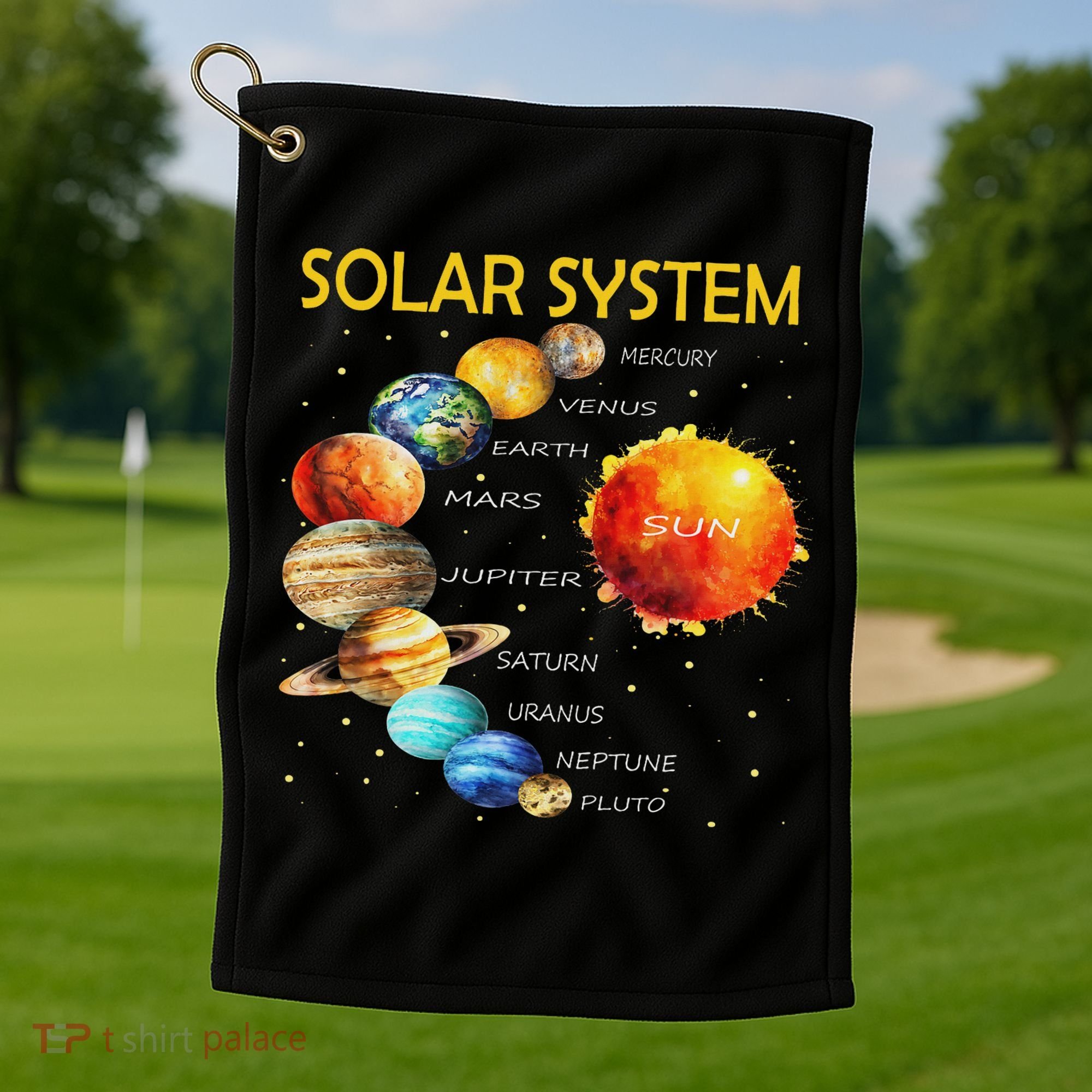 Cute Planets Of The Solar System  Golf Towel