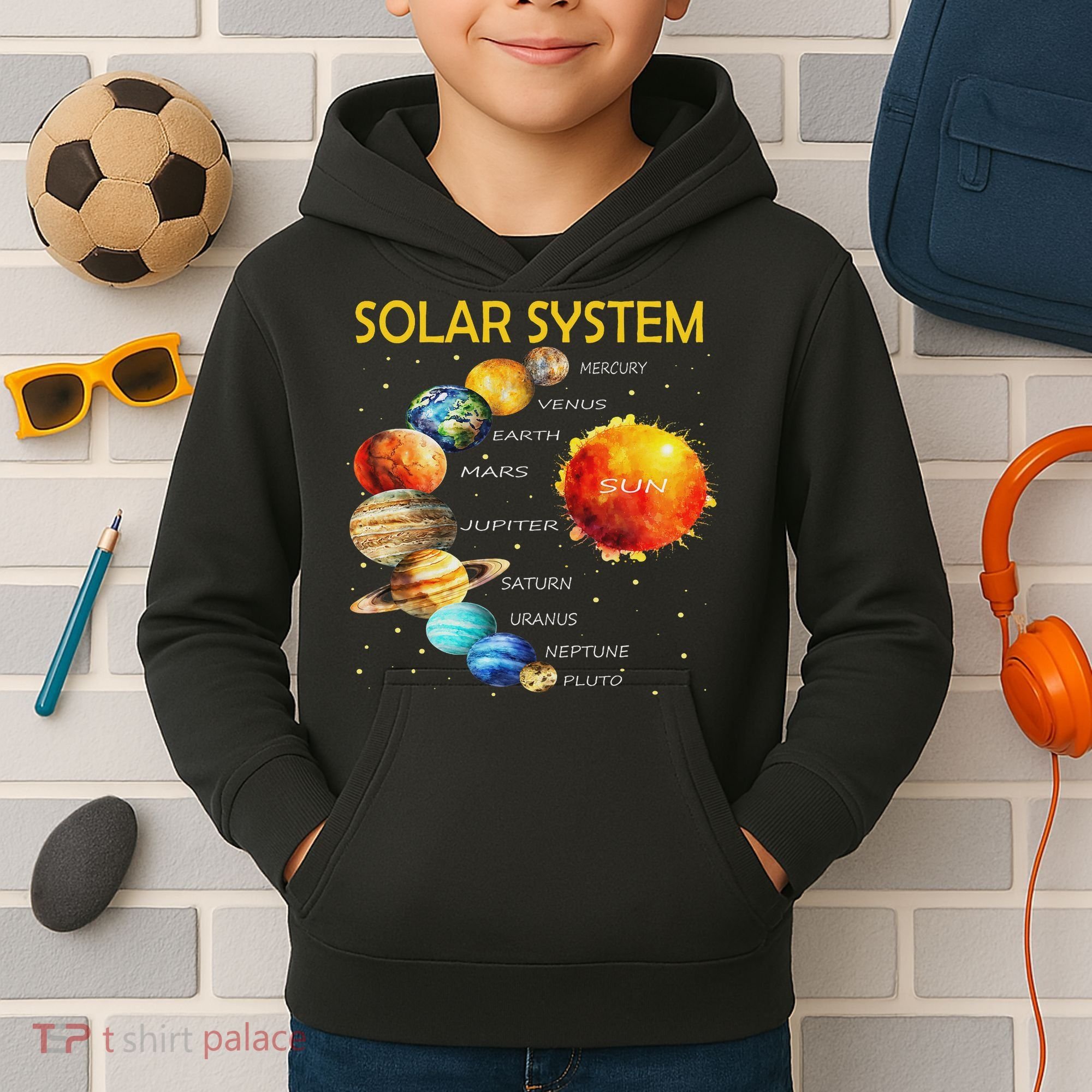 Cute Planets Of The Solar System  Kids Hoodie