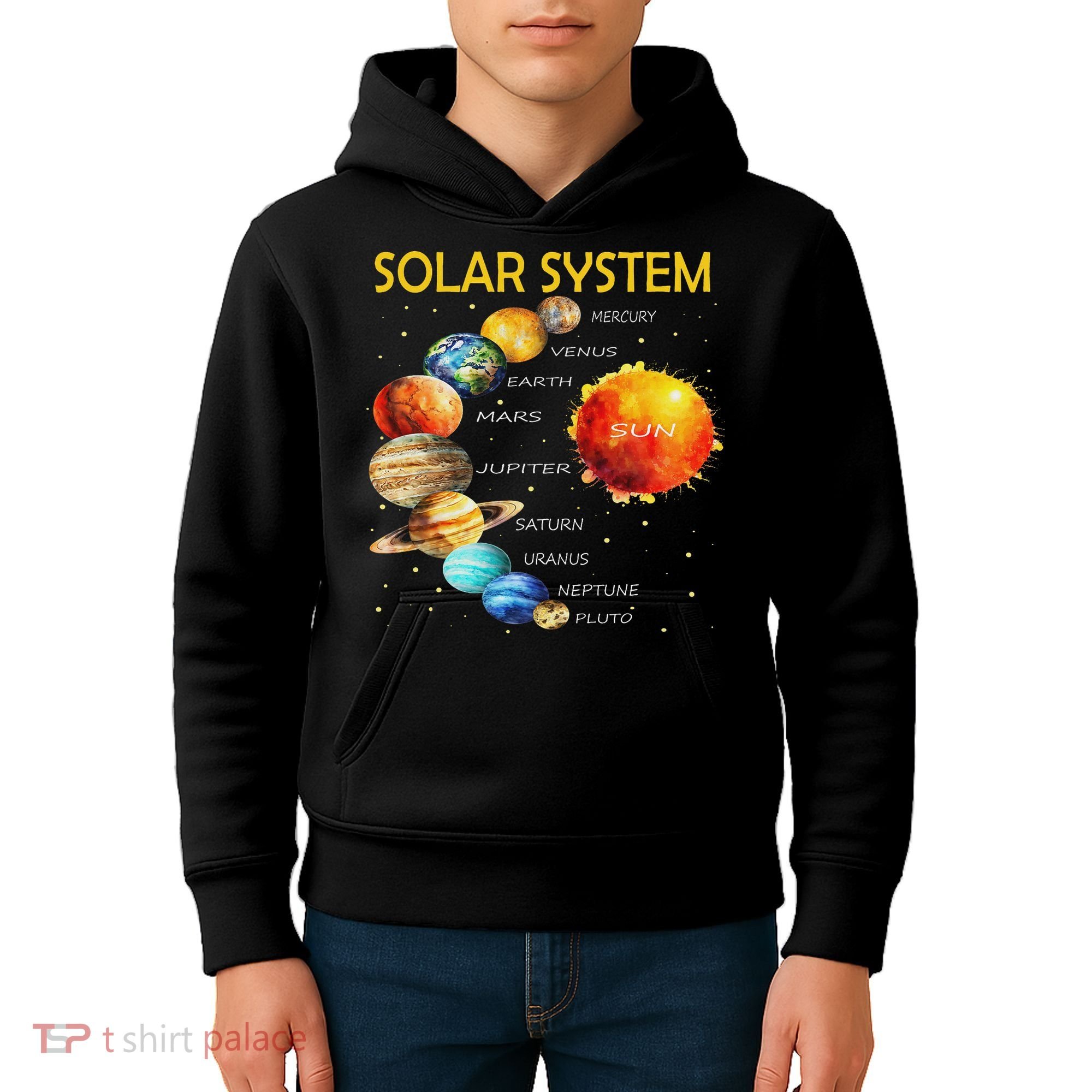 Cute Planets Of The Solar System  Kids Hoodie