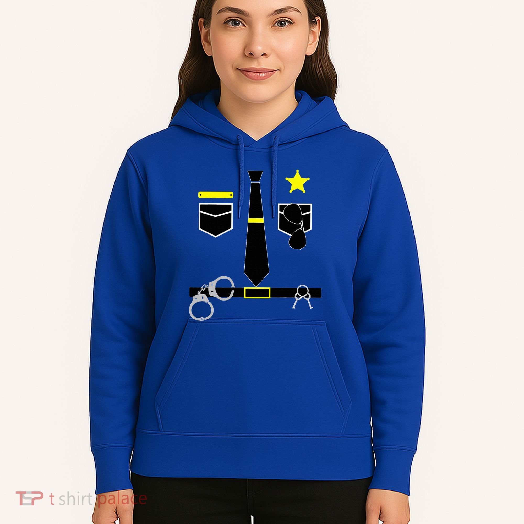 Cool Police Officer Costume Cop Policeman Hoodie