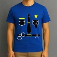 Cool Police Officer Costume Cop Policeman T-Shirt thumb 3