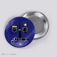 Cool Police Officer Costume Cop Policeman Button thumb 0