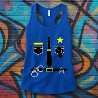 Cool Police Officer Costume Cop Policeman Women's Tank Top thumb 3