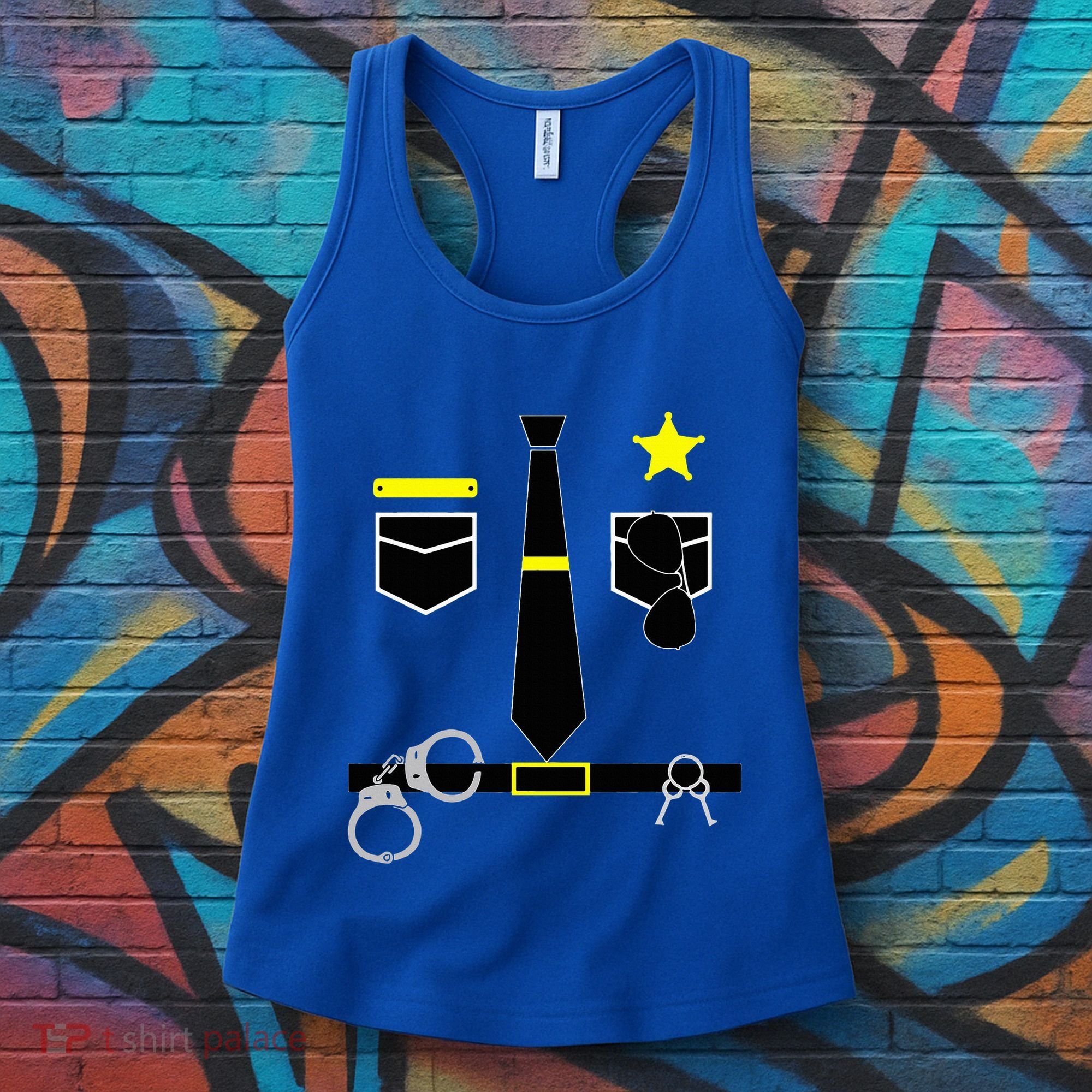Cool Police Officer Costume Cop Policeman Women's Tank Top