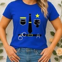 Cool Police Officer Costume Cop Policeman Women's T-Shirt thumb 2