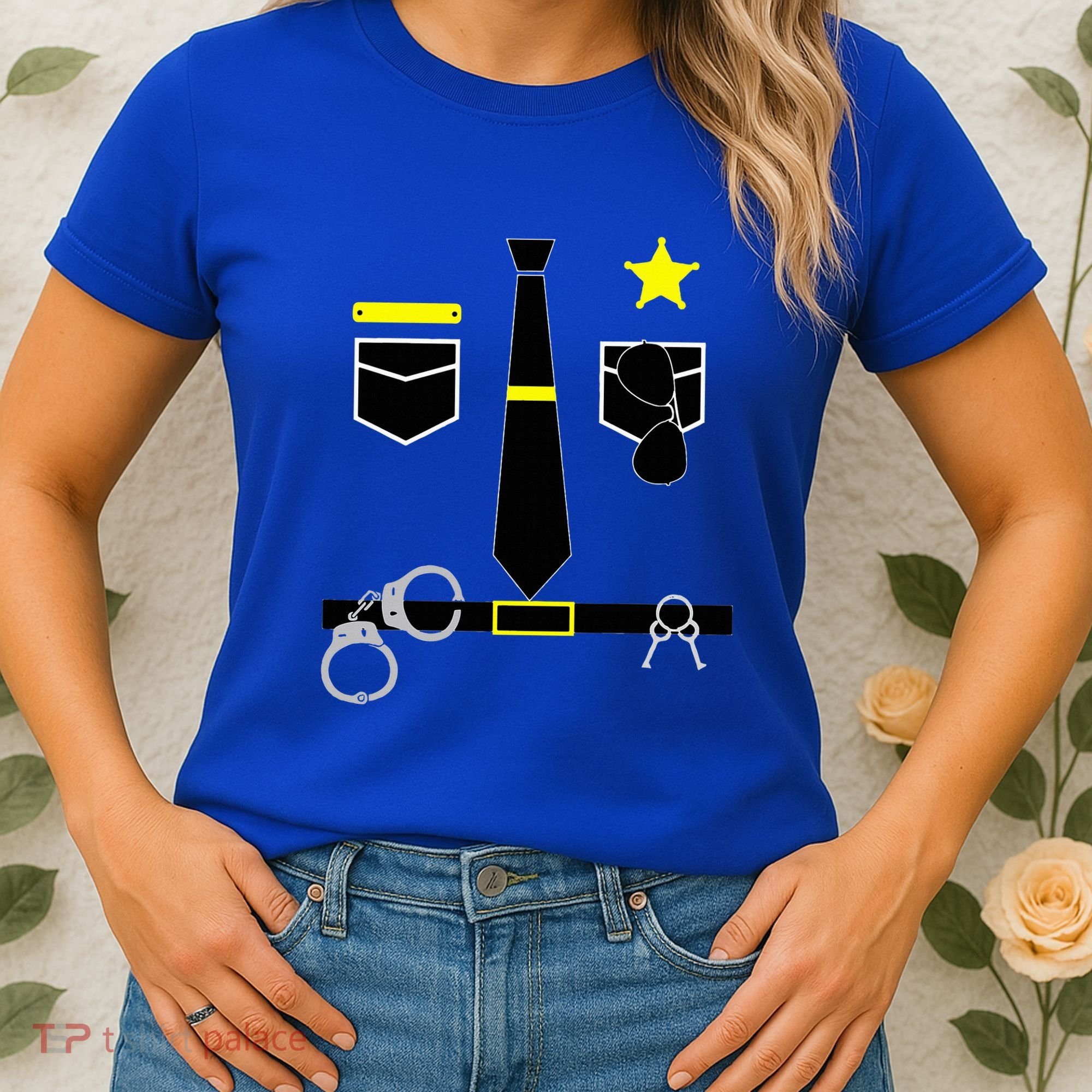 Cool Police Officer Costume Cop Policeman Women's T-Shirt