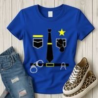 Cool Police Officer Costume Cop Policeman Women's T-Shirt thumb 3