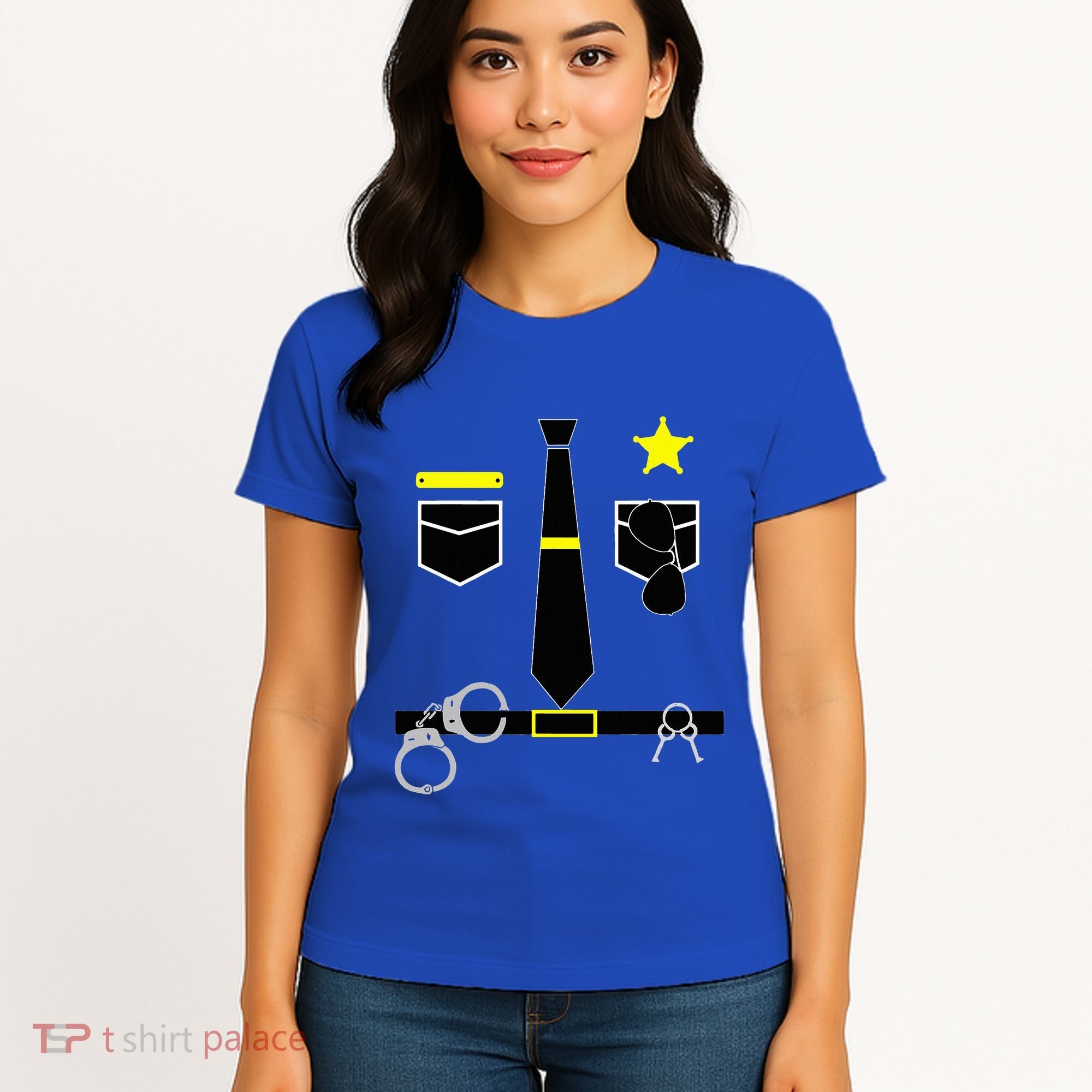 Cool Police Officer Costume Cop Policeman Women's T-Shirt