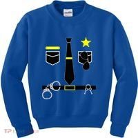 Cool Police Officer Costume Cop Policeman Kids Sweatshirt thumb 0