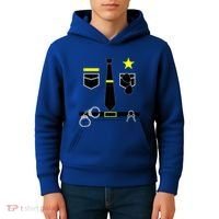 Cool Police Officer Costume Cop Policeman Kids Hoodie thumb 4
