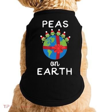 Christmas Peas On Earth World Peace Pea Design TShirt Doggie Tank