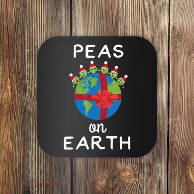 Christmas Peas On Earth World Peace Pea Design TShirt Coaster