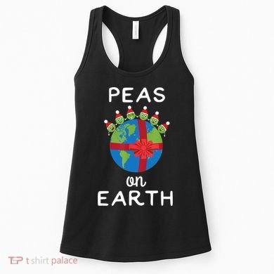 Christmas Peas On Earth World Peace Pea Design TShirt Women's Tank Top