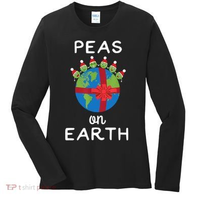 Christmas Peas On Earth World Peace Pea Design TShirt Women's Long Sleeve Shirt