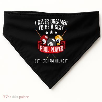 Cool Pool Player Design For  Pool Billiards Player USA-Made Doggie Bandana